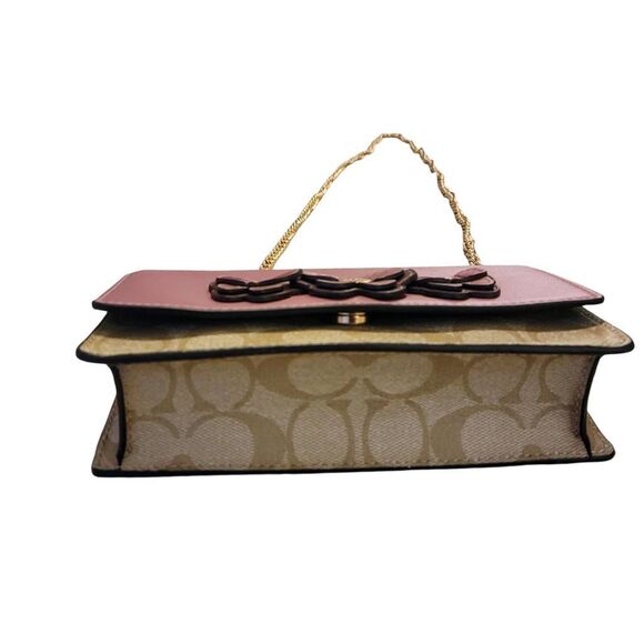 Coach Flap Belt Bag In Signature Canvas With Butterfly Applique & Gold Chain - Picture 5 of 12